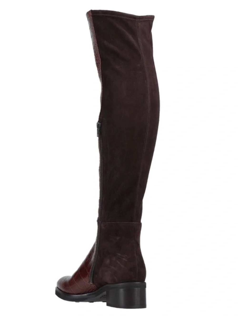 Le Pepe Brown Over-the-Knee Croc-Embossed Boots Italy Alligator print 9 $550